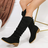 Women's Wedge Solid Color Long Tube Warm Boots