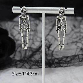 Halloween Earrings Skull Simulation Human Skeleton Detachable Stud Earrings