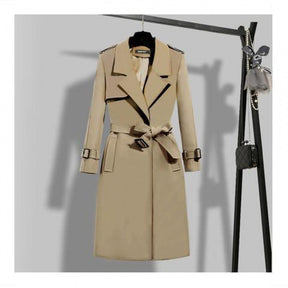 Elegant Slim-fit Slimming Waist Mid-length Trench Coat