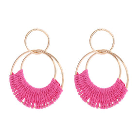 Women's Fashion Creative Hand Weaving Stud Earrings