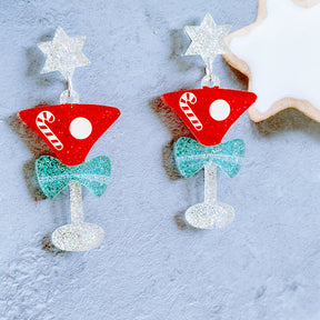 Sweet Christmas Tree Earrings With Rhinestones New Fashion Christmas Acrylic Earrings Women's Jewelry