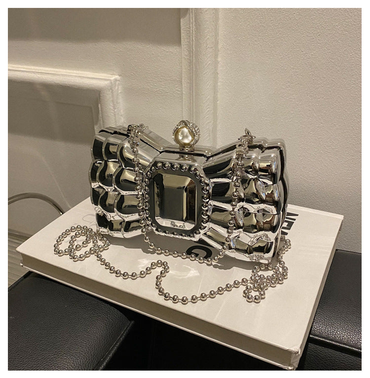 Acrylic Bow Chain Handbag For Women