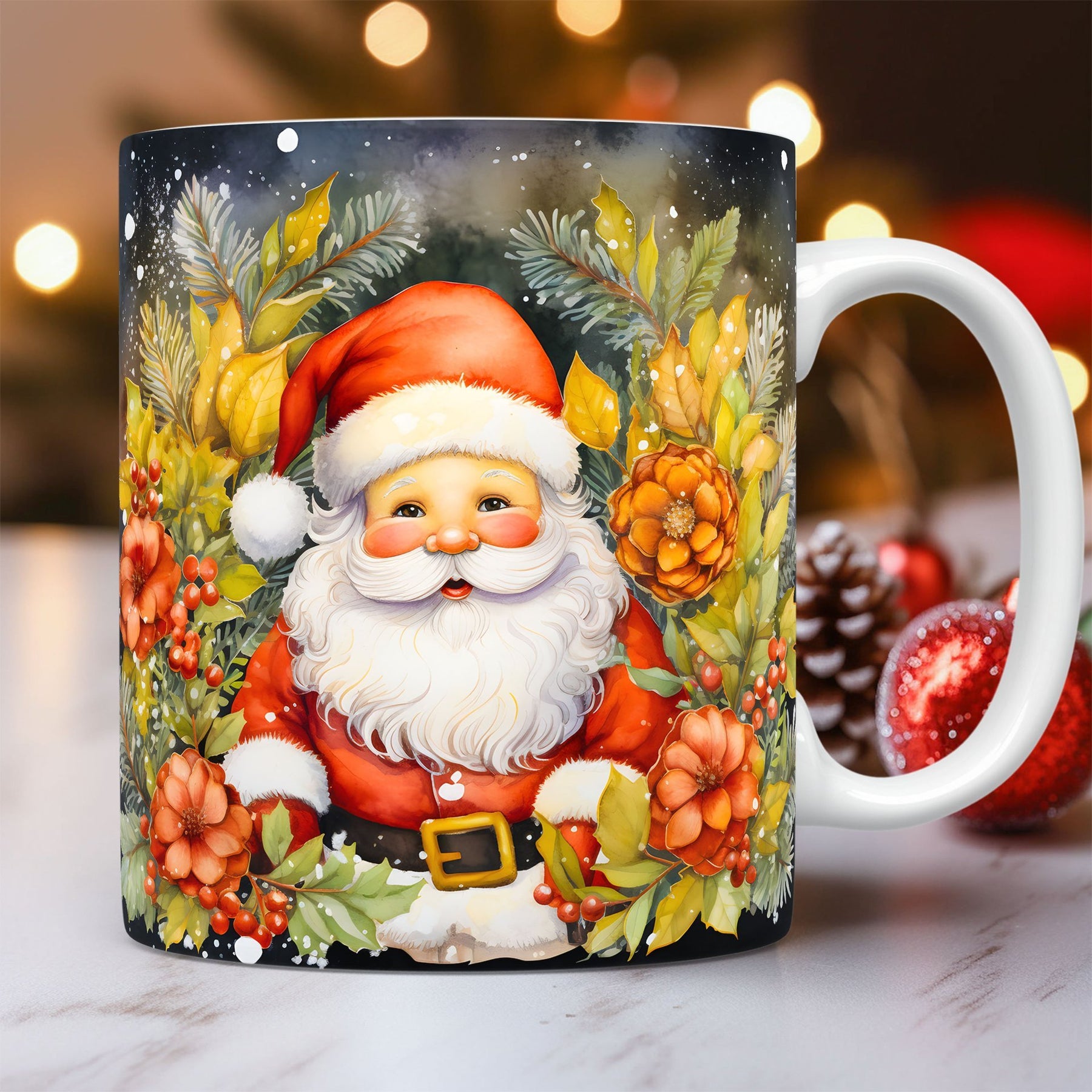 Christmas Theme Ceramic Mug 3D Santa Claus Coffee Cup