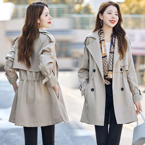 Autumn And Winter New Casual Figure Flattering Fashionable Top Women's Windbreaker Coat