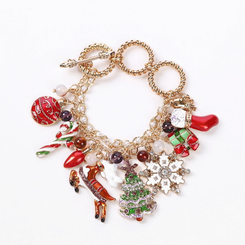 Snow drop glaze Christmas tree Bracelet