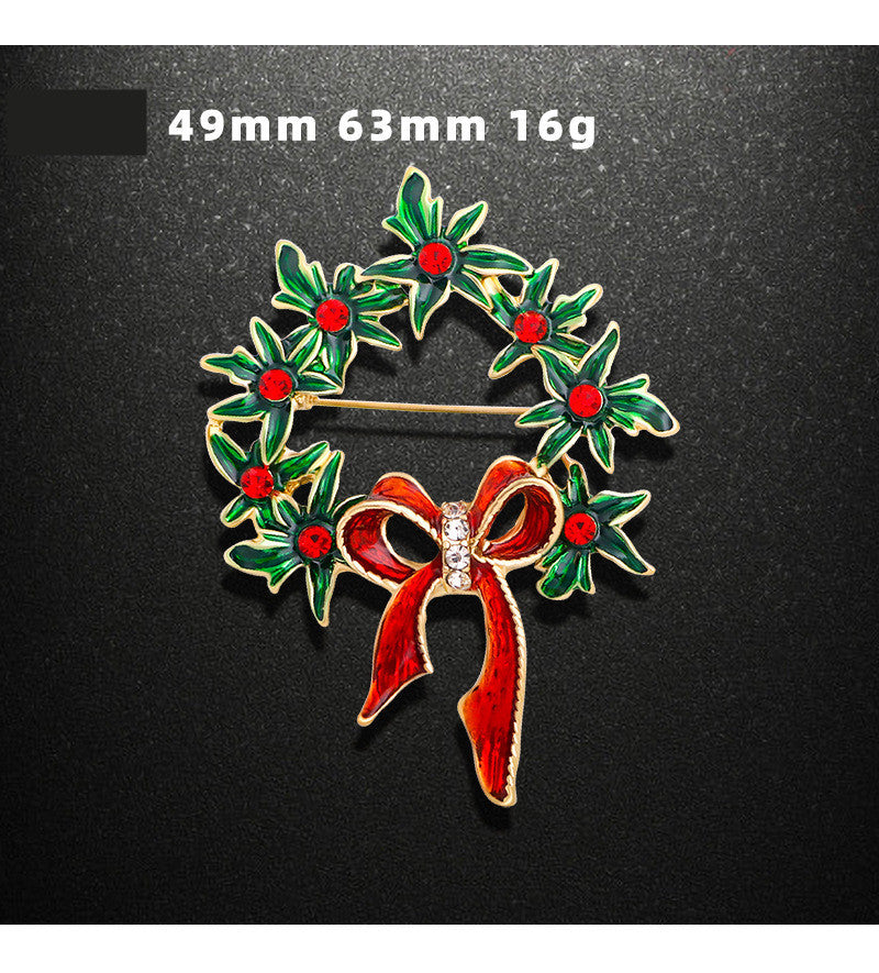 Snowman Tree Corsage Alloy Diamond Christmas Brooch