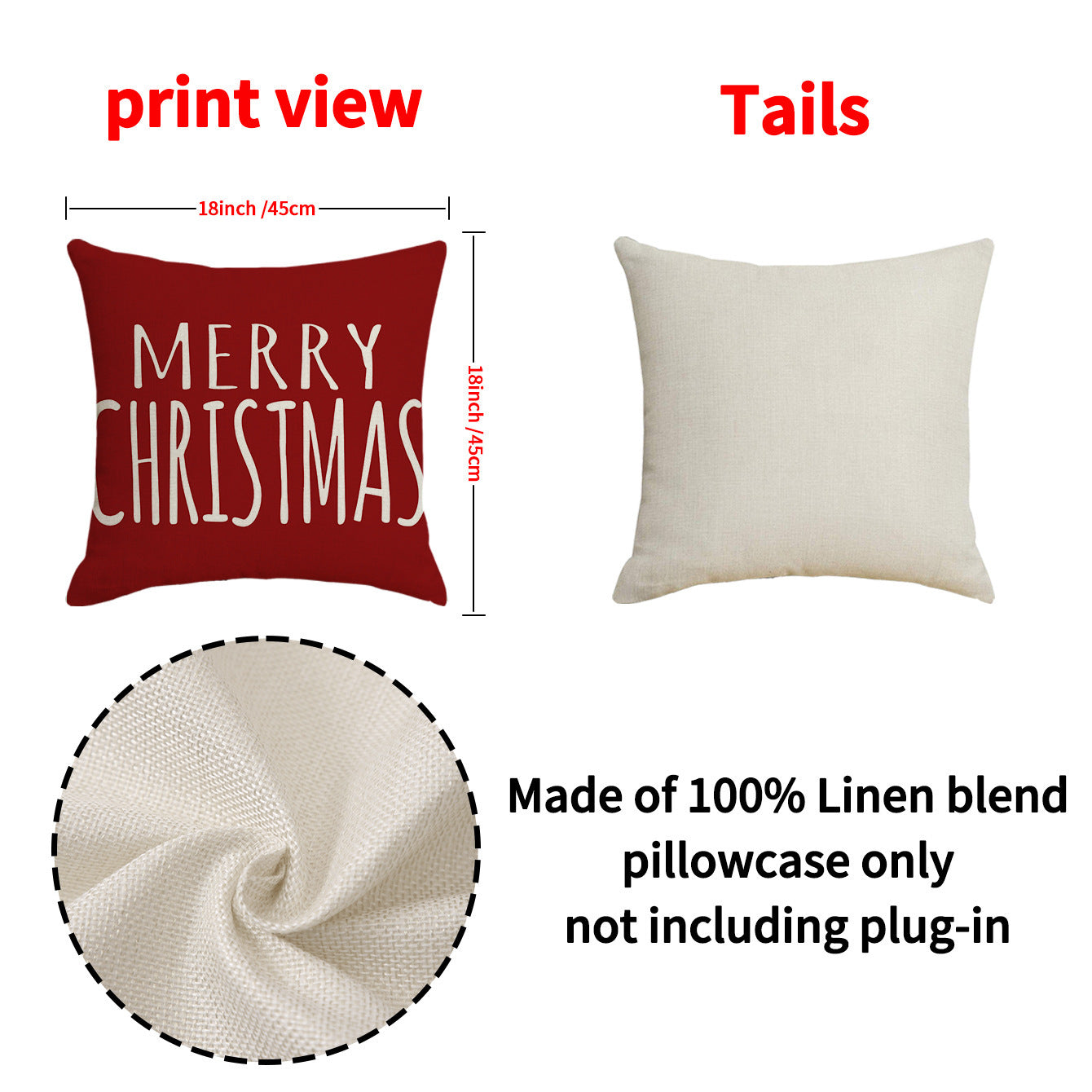 Christmas Pillow Red Combination Throw Pillowcase