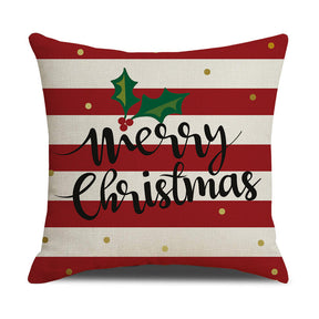 Christmas Day Throw Linen Cushion Pillowcase