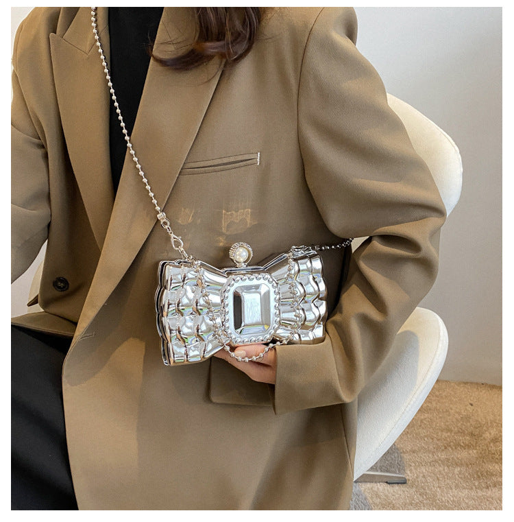 Acrylic Bow Chain Handbag For Women