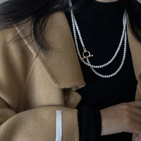 Special Interest Light Luxury Long Natural Freshwater Pearl Sweater Chain Elegant Necklace Women