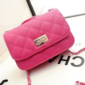 Fragrant bag rhombic chain turn lock diagonal bag