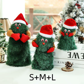 New Electric Toy Electric Plush Toy Doll Funny Cute Green Electronic Xmas Tree Musical Santa Claus Toy Christmas Decoration