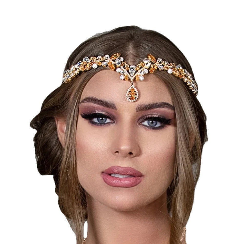 Head Chain Bridal Jewelry Women Luxury High-end Zircon Headband