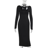 Slim Fit Cross-halterneck Dress Women