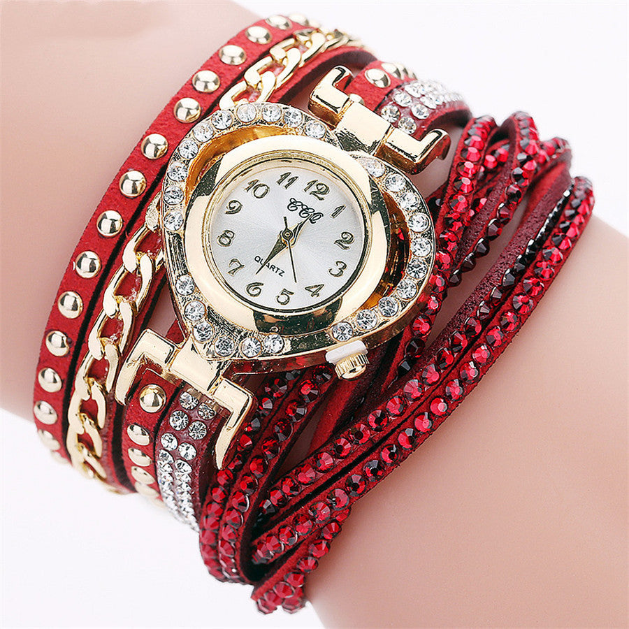 Ladies Round Diamond Love Dial Bracelet Watch