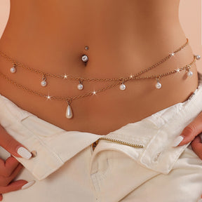 Pearl Ornament Simple Body Waist Chain