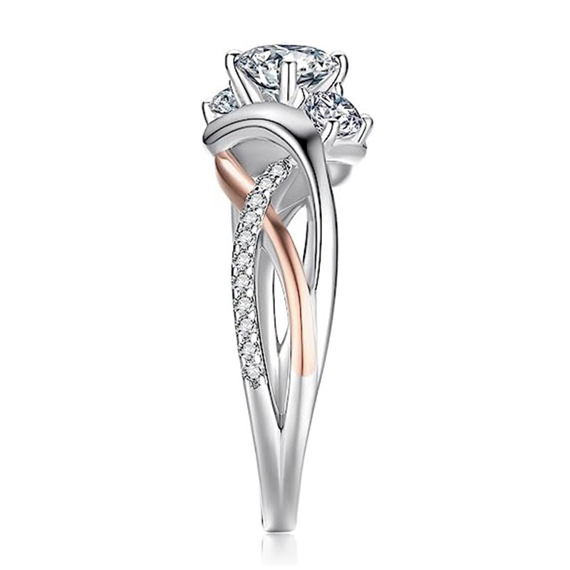 Zircon Shiny Ring For Women Fashion Geometry Pattern