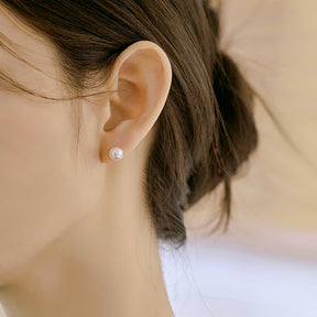 925 Silver Needle Korean Style Temperament Simple Pearl Stud Earrings