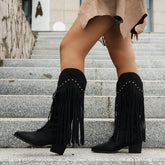 Pointed Toe Chunky Heel High Tube All-matching Women's Boots