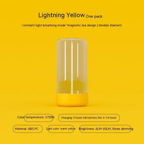 New LED Camping Light Type-c Rechargeable Portable Night Light With High Transparency And Anti Drop Creative Atmosphere Light