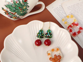 Christmas Tree Glazed Earrings