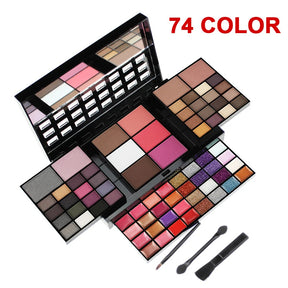 74 Colors Makeup Set Lip Gloss Blush Eyeshadow Highlight Combination Plate Wholesale Makeup Set