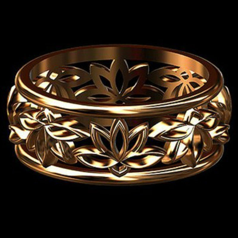 Stainless Steel Ring With Lotus Men And Women Creativity Simple Personality