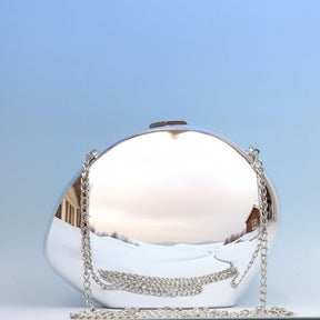 Golden Acrylic Metallic Goose Egg Box Banquet Clutch