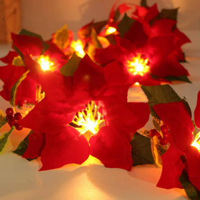 Door Frame Escalator Decoration Red Flower String Lights