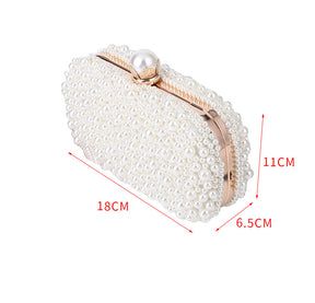 Women's Pearl Dinner Bag Soft Surface Lock Clutch