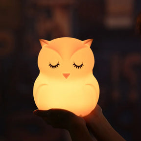 Owl LED Night Light Touch Sensor Remote Control 9 Colors Dimmable Timer Rechargeable Silicone Night Lamp for Children Baby Gift