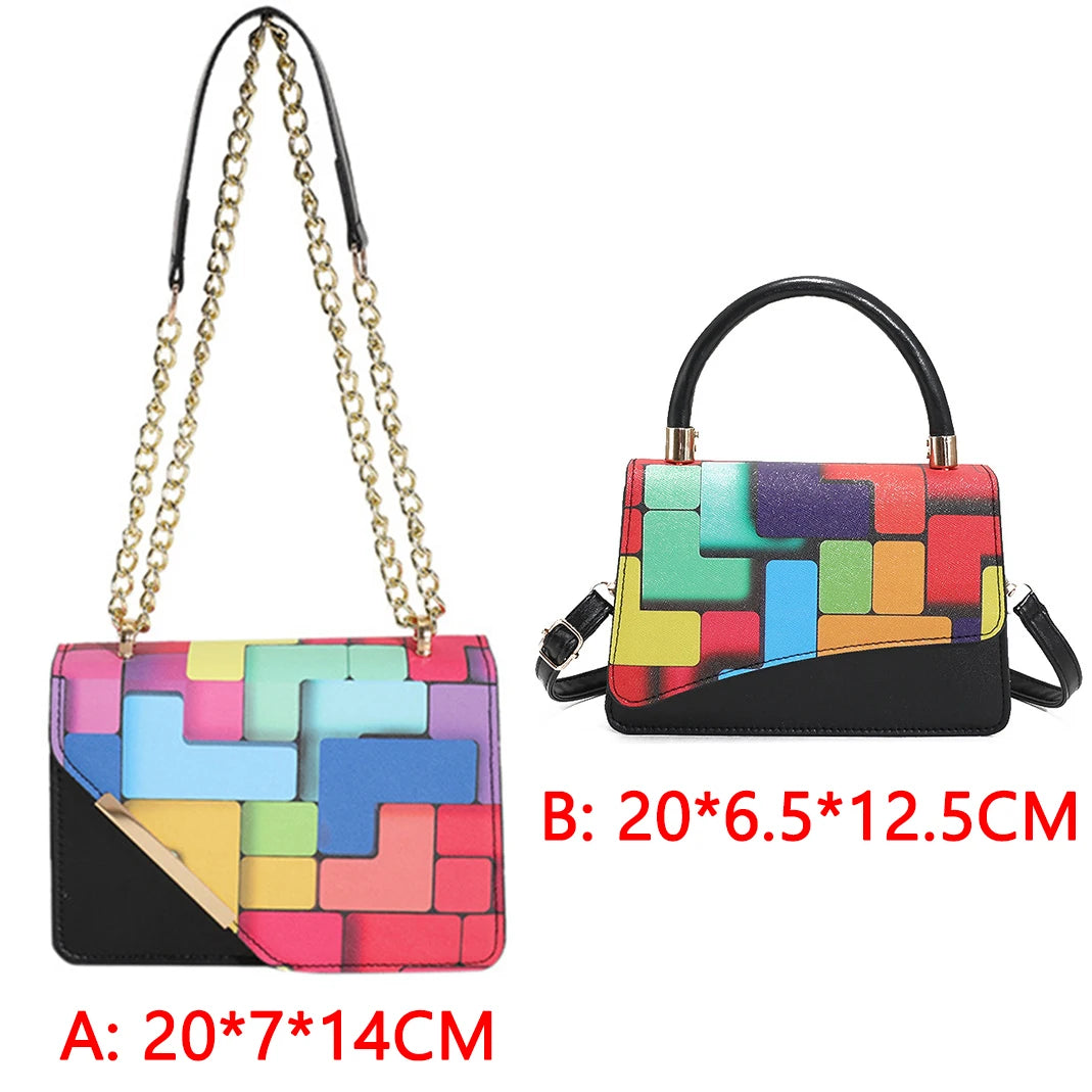 2024 Fashion Mini Women's Bag Luxury Chain Crossbody Bag Shoulder Painted Bag PU Solid Color Purse Luxury Design Messenger Bag