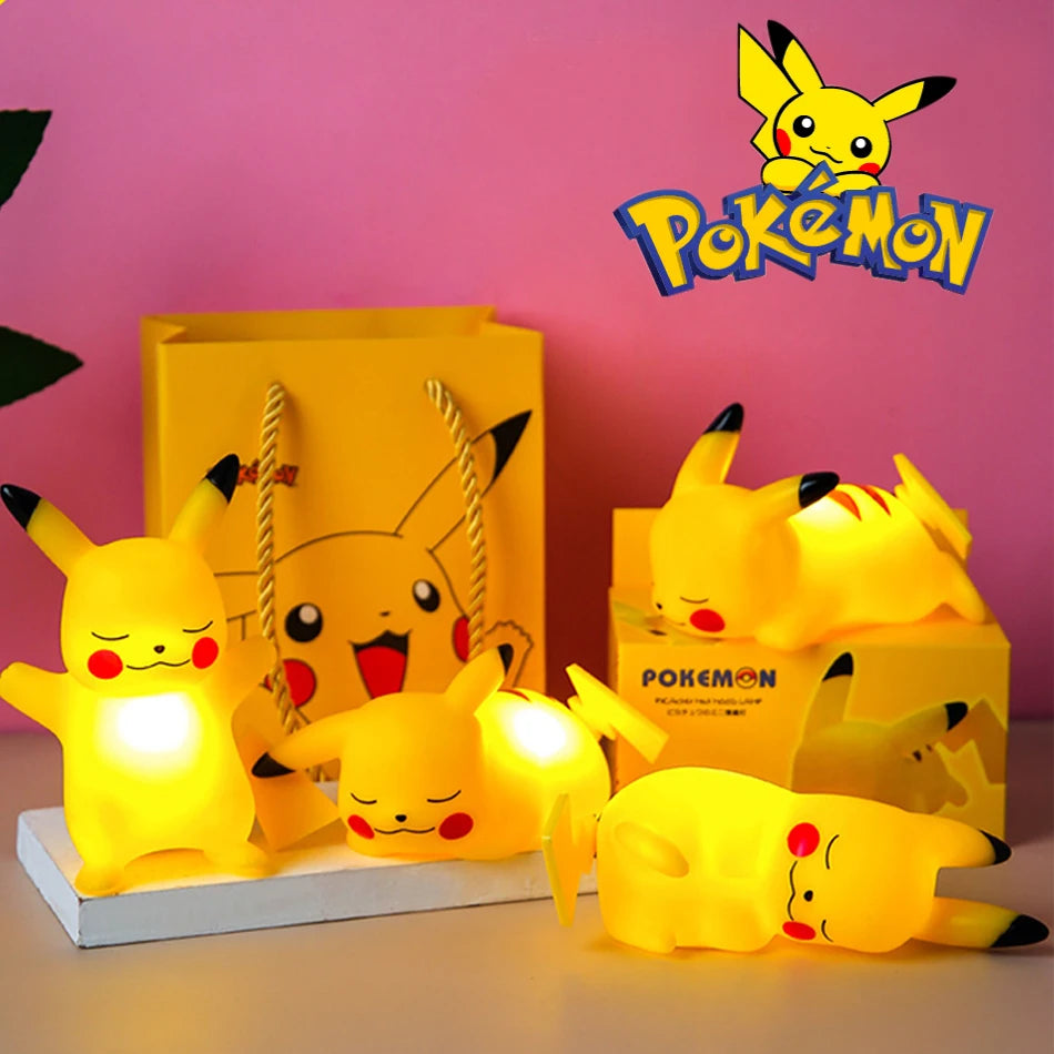 Pokemon Pikachu Night Light Glowing Children Toy Pokemon Pikachu Cute Bedside Lamp Children's Birthday Christmas Present