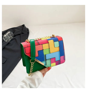 2024 Fashion Mini Women's Bag Luxury Chain Crossbody Bag Shoulder Painted Bag PU Solid Color Purse Luxury Design Messenger Bag