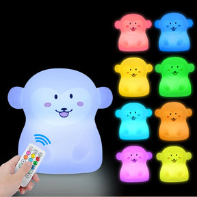 Owl LED Night Light Touch Sensor Remote Control 9 Colors Dimmable Timer Rechargeable Silicone Night Lamp for Children Baby Gift