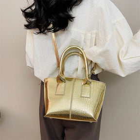 Shoulder Crossbody Bags For Women 2023 Luxury Designer Handbags Crocodile Pattern Glace Leather Golden Hardware Ladies Mini Tote