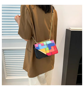 2024 Fashion Mini Women's Bag Luxury Chain Crossbody Bag Shoulder Painted Bag PU Solid Color Purse Luxury Design Messenger Bag