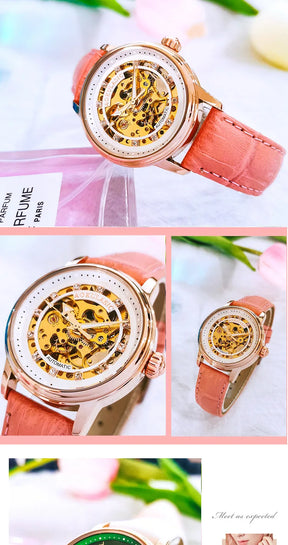 AOKULASIC Women Automatic Mechanical Watches Skeleton Wristwatches Ladies Elegant Luxury High Quality New Watch Waterproof Clock