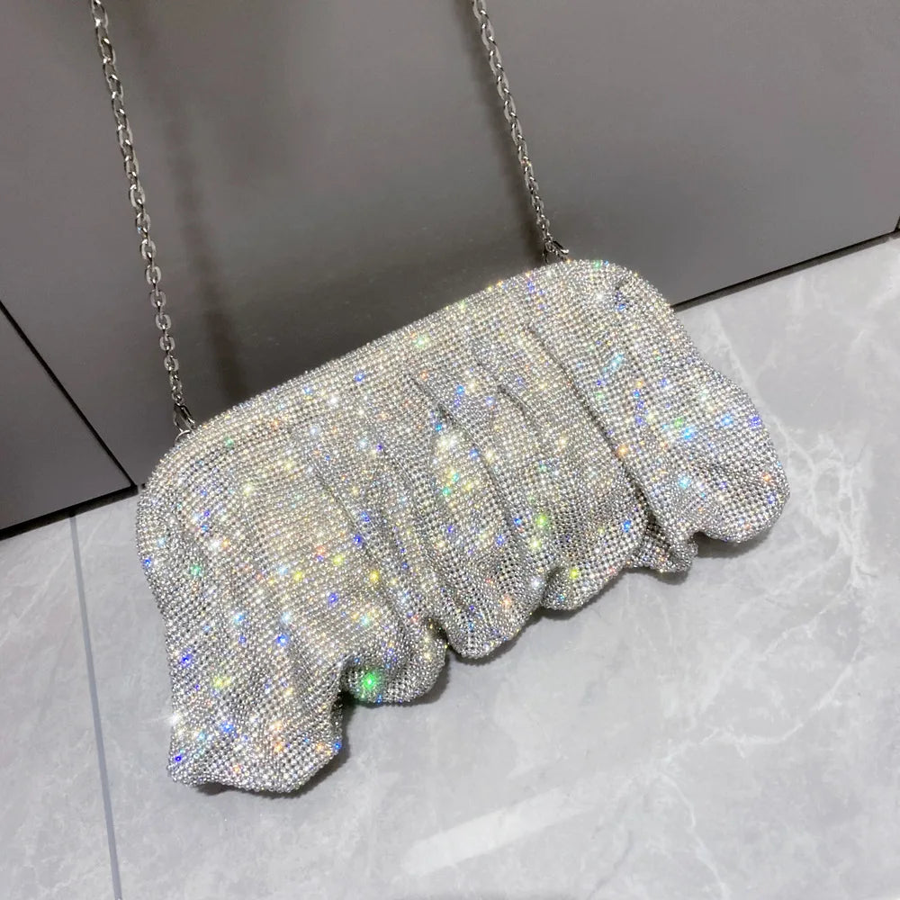 Banquet Rhinestone Purse Elegant And Versatile Evening Bag Luxury Designer Bags Fashion Tote Bag Cloud Water Diamond Bag