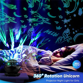 3in1 Unicorn Night Light Projector 360° Rotating Projector Lamp Unicorn/Dinosaur Gift for Girl Boy Kids Bedroom Decor Nightlight