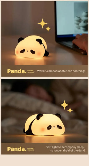 Touch Sensor Night Lights Cute Panda Silicone Lamp LED Rechargeable Dimming Lamp Bedside Decor Kids Night Light Birthday Gift