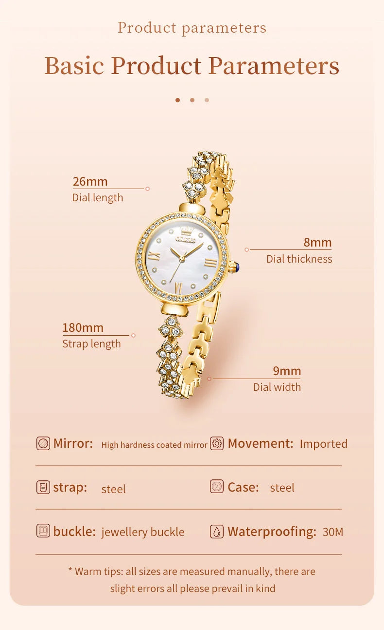 OLEVS 9903 Women's Watch High Quality Fashion Elegant Diamond Waterproof dial Stainless Steel Luxury Original Quartz Women Watch