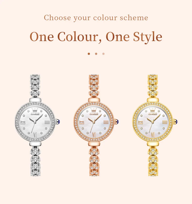 OLEVS 9903 Women's Watch High Quality Fashion Elegant Diamond Waterproof dial Stainless Steel Luxury Original Quartz Women Watch