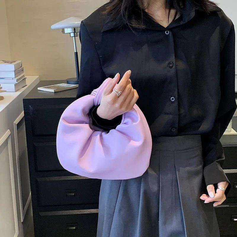 2023 Fashion Hobo Bag Luxury Designer Handbag Brand Women Tote Bag Knotted Handle Clutch Bag Purple Green Pu Leather Ladies Bag