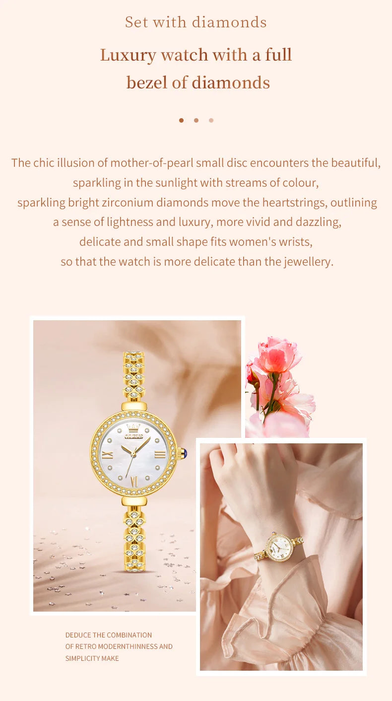 OLEVS 9903 Women's Watch High Quality Fashion Elegant Diamond Waterproof dial Stainless Steel Luxury Original Quartz Women Watch