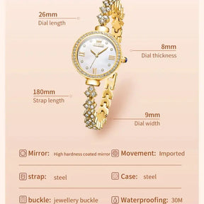 OLEVS 9903 Women's Watch High Quality Fashion Elegant Diamond Waterproof dial Stainless Steel Luxury Original Quartz Women Watch