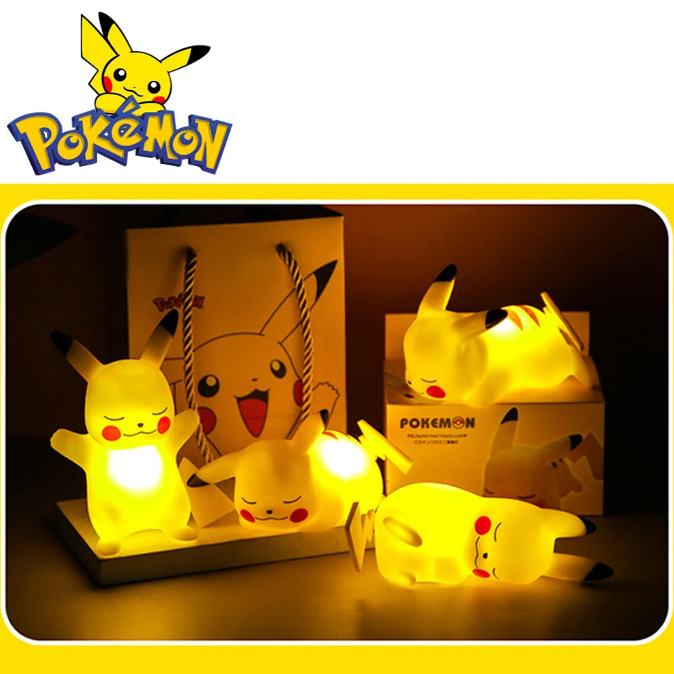 Pokemon Pikachu Night Light Glowing Children Toy Pokemon Pikachu Cute Bedside Lamp Children's Birthday Christmas Present