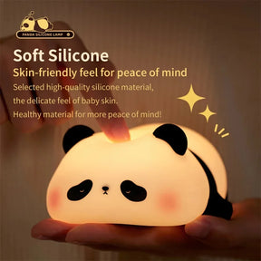 Touch Sensor Night Lights Cute Panda Silicone Lamp LED Rechargeable Dimming Lamp Bedside Decor Kids Night Light Birthday Gift