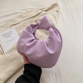 2023 Fashion Hobo Bag Luxury Designer Handbag Brand Women Tote Bag Knotted Handle Clutch Bag Purple Green Pu Leather Ladies Bag