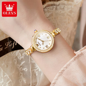 OLEVS 9903 Women's Watch High Quality Fashion Elegant Diamond Waterproof dial Stainless Steel Luxury Original Quartz Women Watch